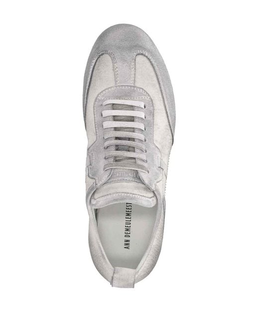 Ann Demeulemeester Gray Distressed Effect Low-Top Sneakers