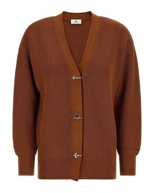 Elisabetta Franchi Brown Cardigan Tricot