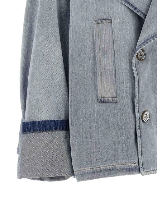 MM6 by Maison Margiela Blue Double-Breasted Jacket