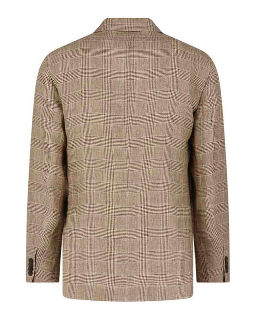 Boglioli Natural Double-Breasted Linen Blazer for men