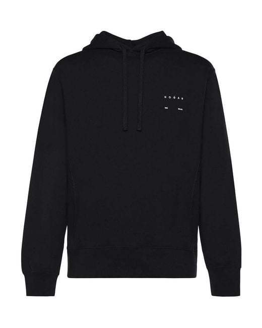 Hogan Black Cotton Sweatshirt With Logo for men