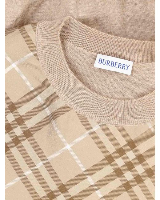 Burberry Natural Wool And Silk Sweater