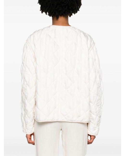 Forte Forte White Quilted Bomber Jacket