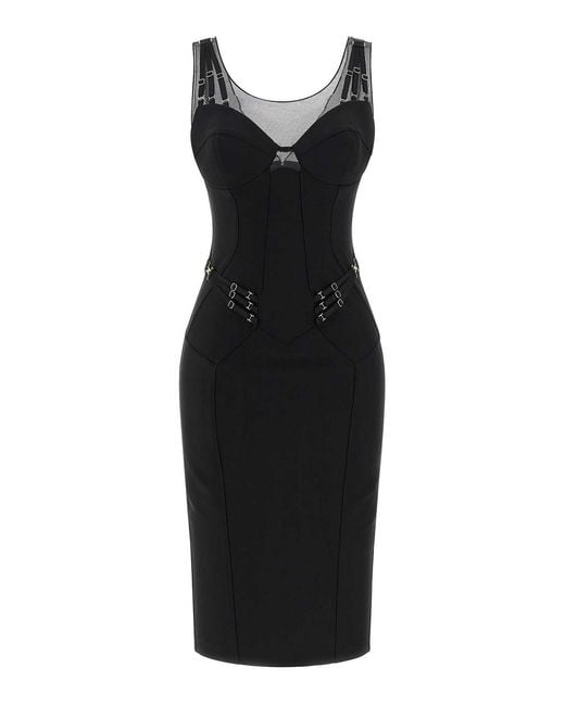 Elisabetta Franchi Black Corset Dress