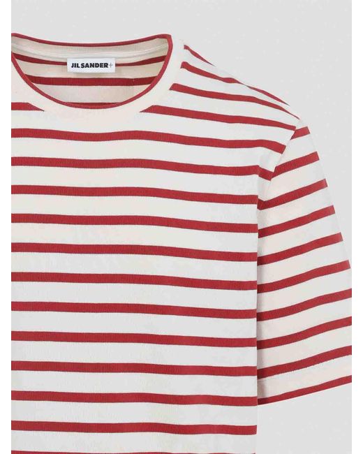 Jil Sander Red Cotton T-Shirt for men