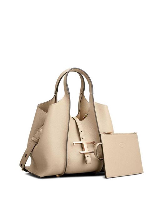 Tod's Natural T Timeless Mini Leather Tote Bag