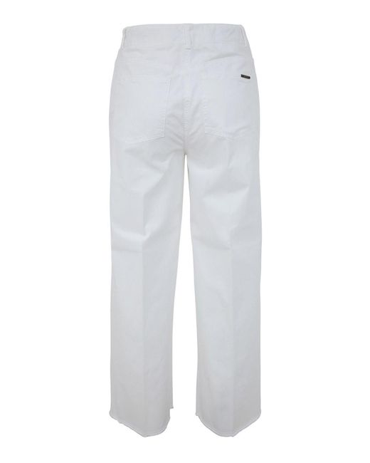 Peserico White Cotton Gabardine Jeans