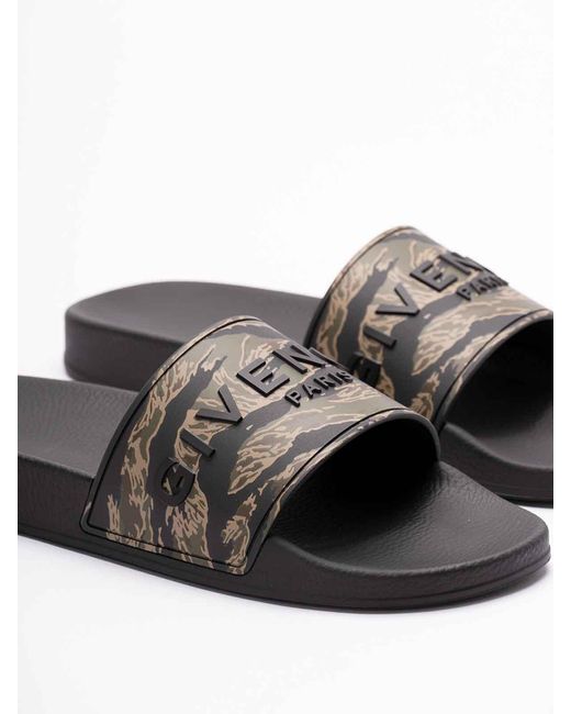 Givenchy Gray Slide Flat Sandals for men