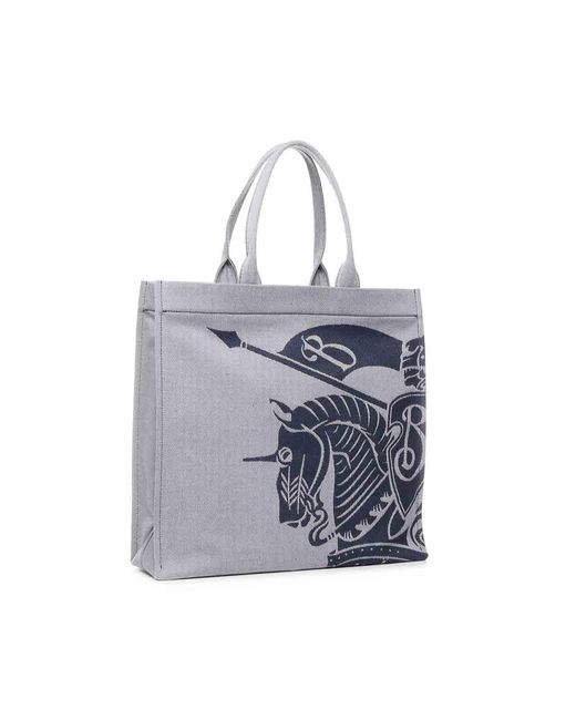 Burberry Blue Medium Canvas Tote for men