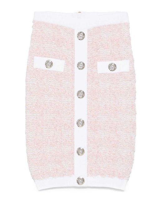 Balmain Pink Tweed Skirt