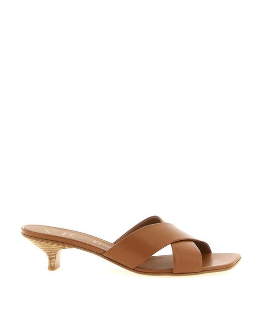 Vicini Brown Leather Mules