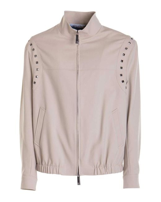 John Richmond Pink Studded Zip Jacket for men