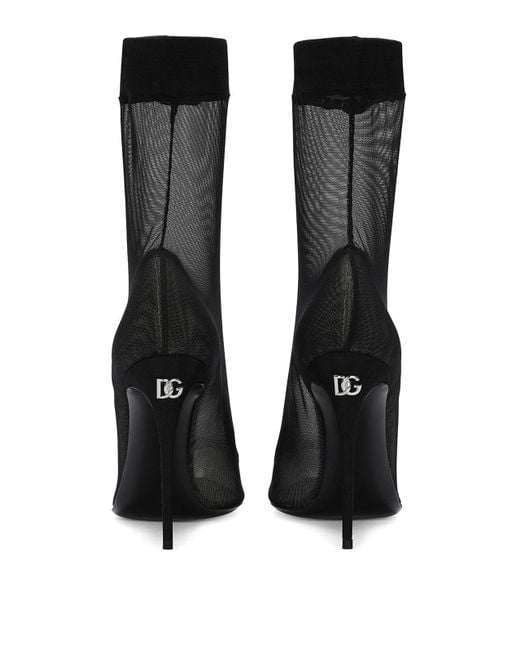 Dolce & Gabbana Black Tulle Boots