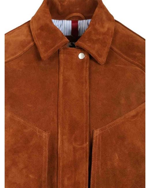 Blusotto Brown Daniela Oversized Suede Bomber