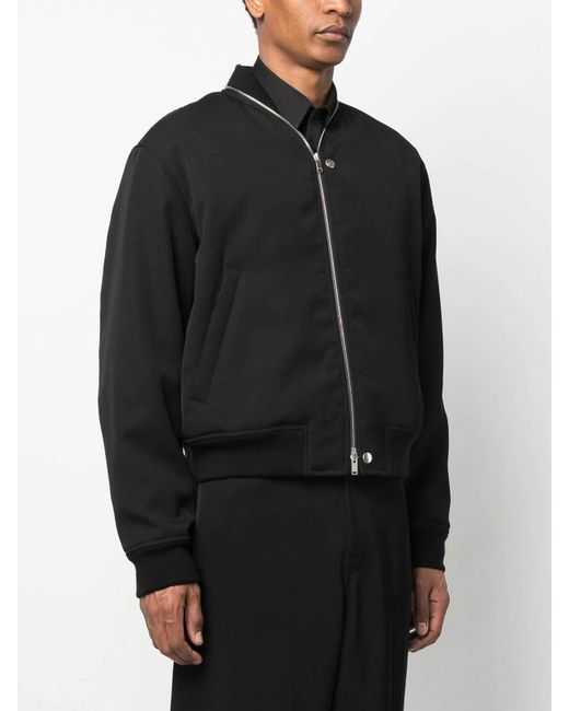Jil Sander Black Zip Bomber Jacket for men
