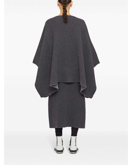 Jil Sander Blue Cashmere And Wool Blend Cape