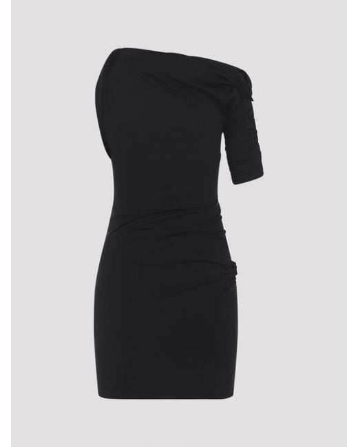 Jacquemus Black The Drapeado Mini Dress