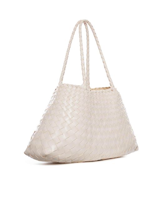 Dragon Diffusion Natural Santa Croce Big Woven Leather Bag