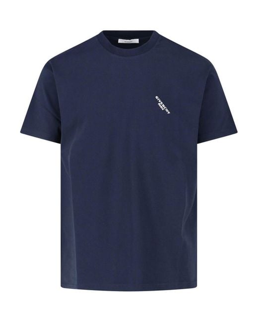 Givenchy Blue T-Shirt Logo for men