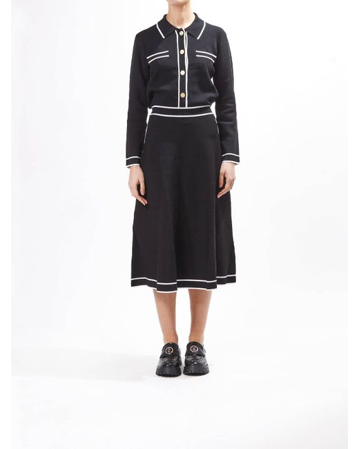 Karl Lagerfeld Black Elegant Knit Skirt