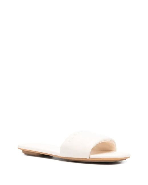 Hogan White Leather Slide