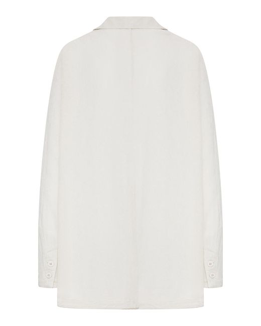 Transit White Oversized Single-Breasted Viscose Jacket