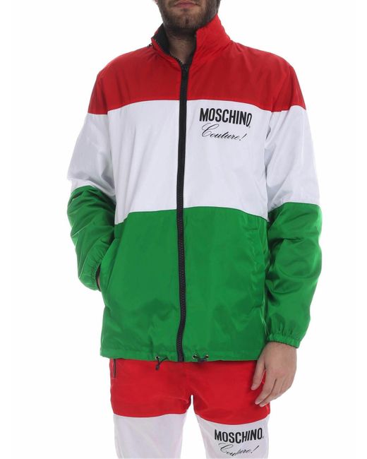 Moschino Green Tricolor Jacket for men