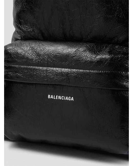 Balenciaga Black Leather Explorer Backpack for men