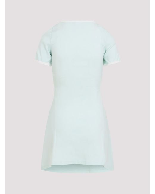 Courreges Blue Cotton Short Dress