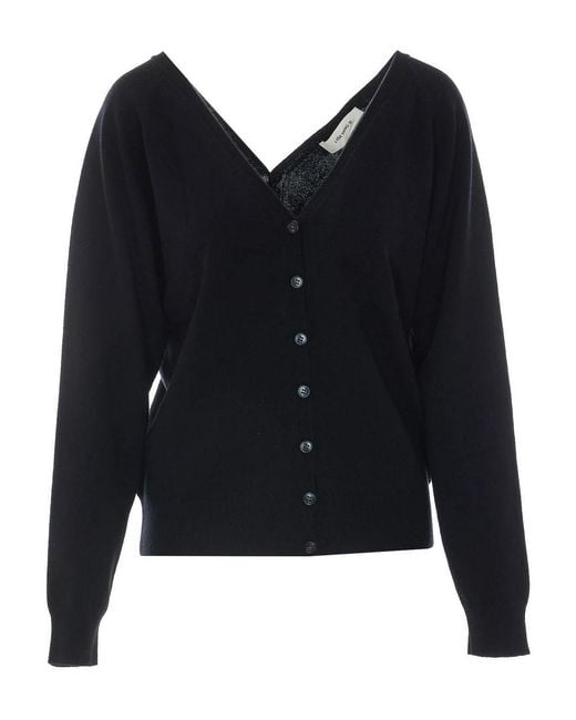 Lisa Yang Blue Jiana Cardigan With Buttons Closure