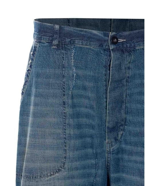 Maison Margiela Blue Wide Leg Jeans for men