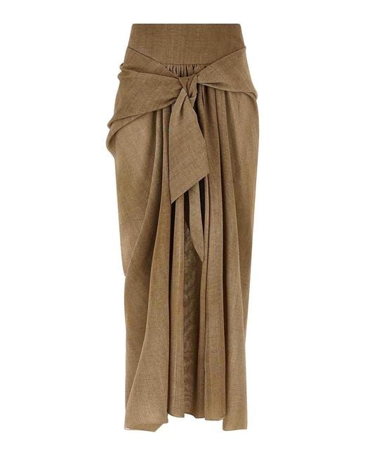 Ermanno Scervino Natural Marocain Skirt
