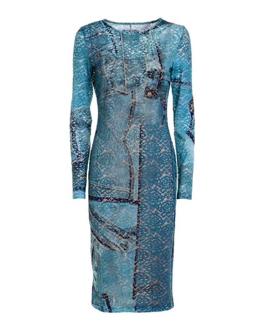 Versace Blue Slim Fit Dress