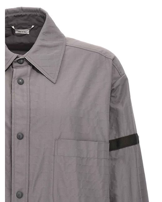 Thom Browne Gray 'Snap Front' Overshirt for men