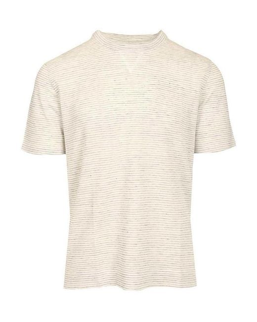 Fedeli White Striped T-Shirt for men