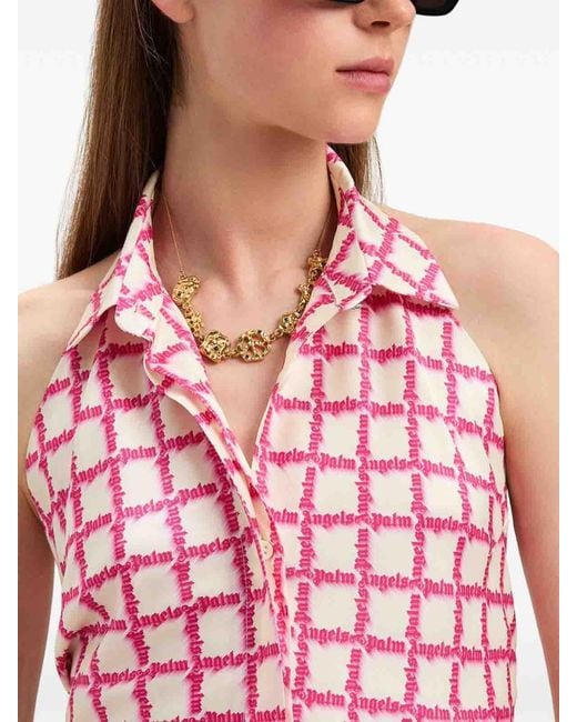 Palm Angels Red Open Back Shirt Ivory