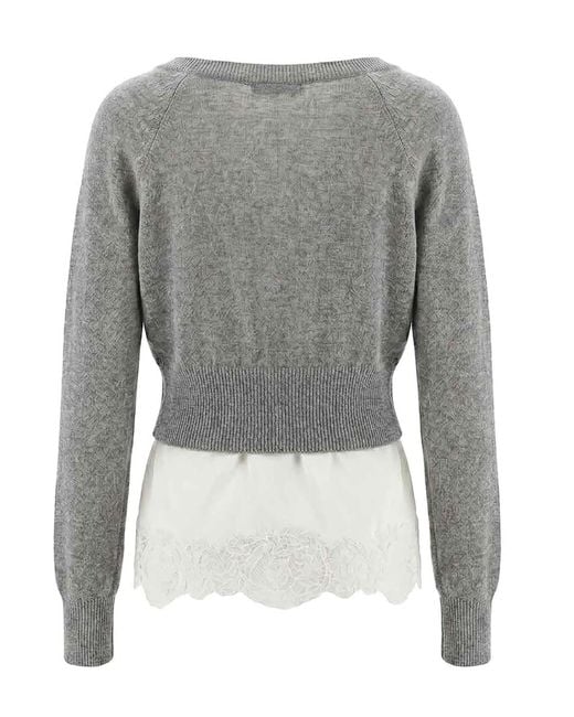 Ermanno Scervino Gray Cardigan