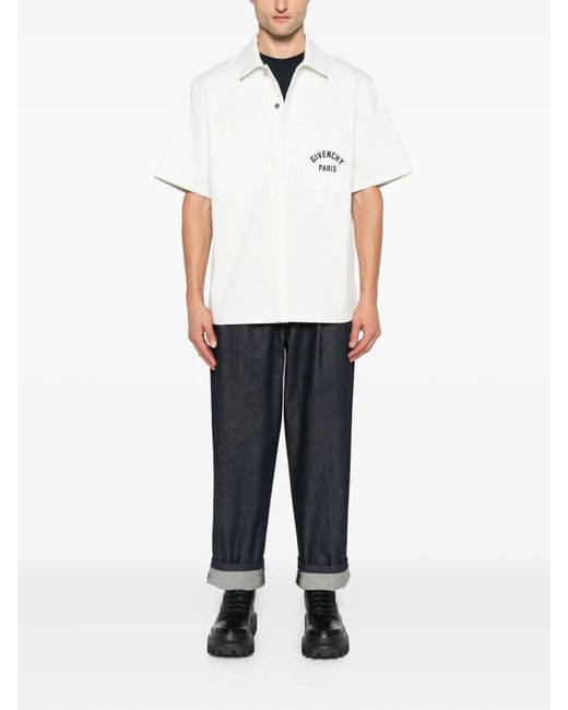 Givenchy White Short Sleeve Shirt for men