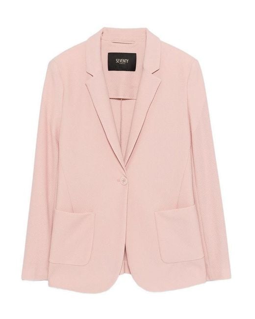 Seventy Pink Single-Breasted Blazer