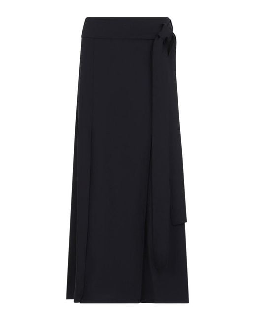 Studio Nicholson Black Mile Knife Pleat Belted Skirt