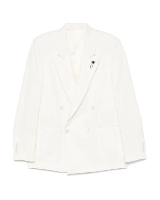 Lardini White Jacket Dpeto 4Bt Rever Launch for men