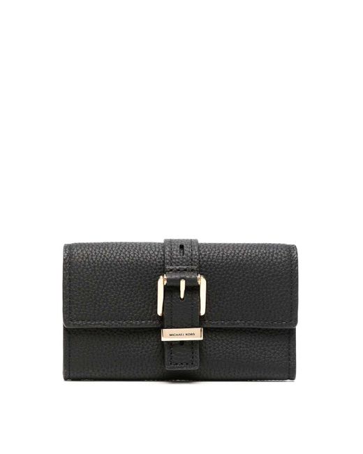 Michael Kors Black Nolita Medium Flap Trifold Wallet