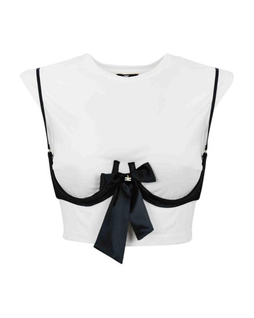 Elisabetta Franchi White T-shirt With Bra Accessory