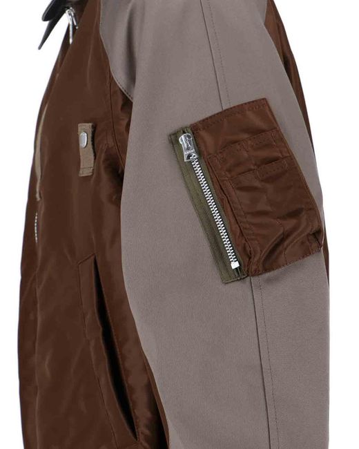 Sacai Brown Bomber Tecnico for men