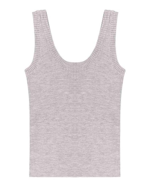 Brunello Cucinelli Gray T-Shirt And Pebble Pole