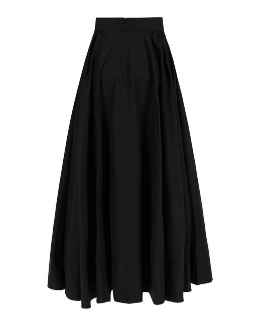 ANDAMANE Black Flared Maxi Skirt