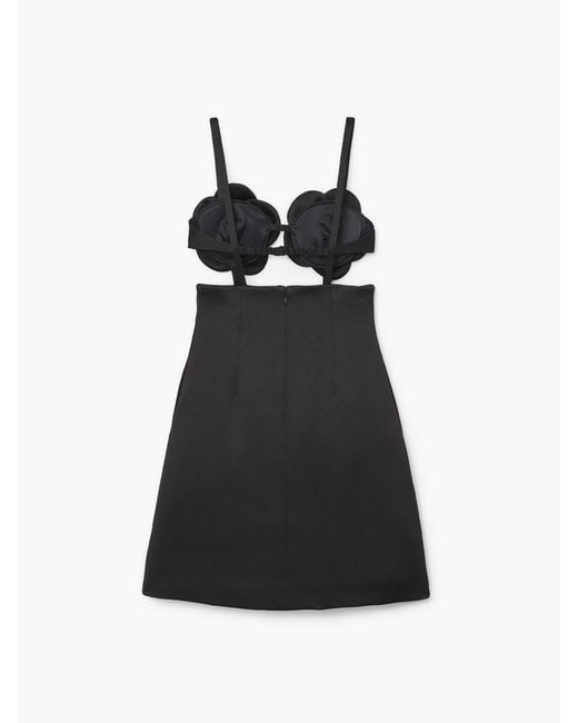 Marc Jacobs Black Satin Daisy Applique Dress