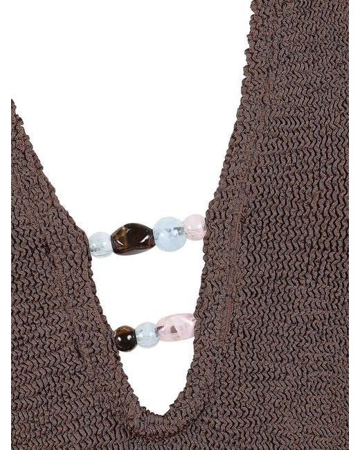 Hunza G Brown Adriana Beaded Swim