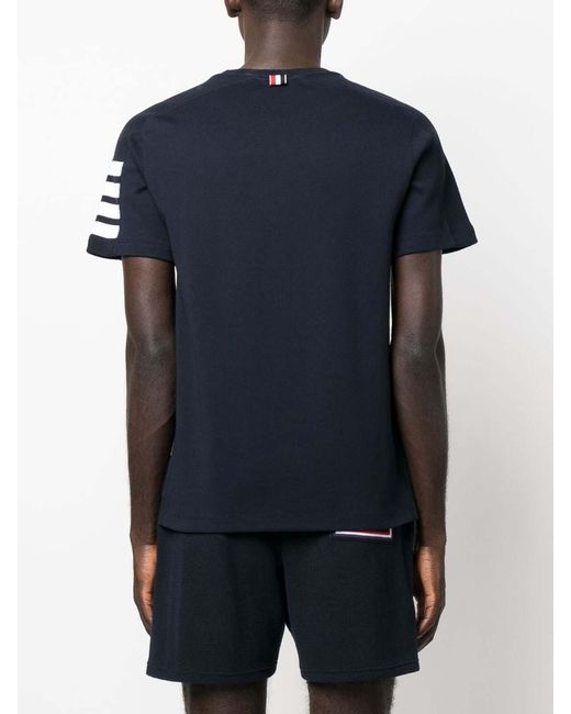 Thom Browne Blue 4-Bar Short-Sleeve T-Shirt for men