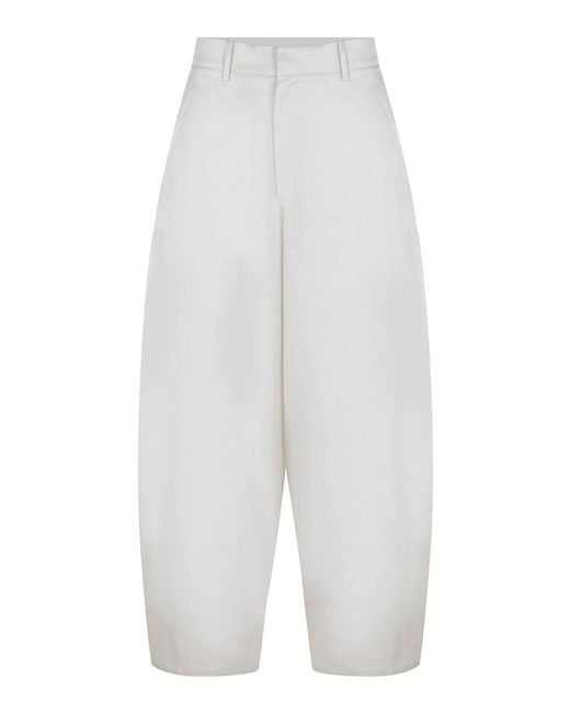 Alysi White Trousers Made From A Linen Blend